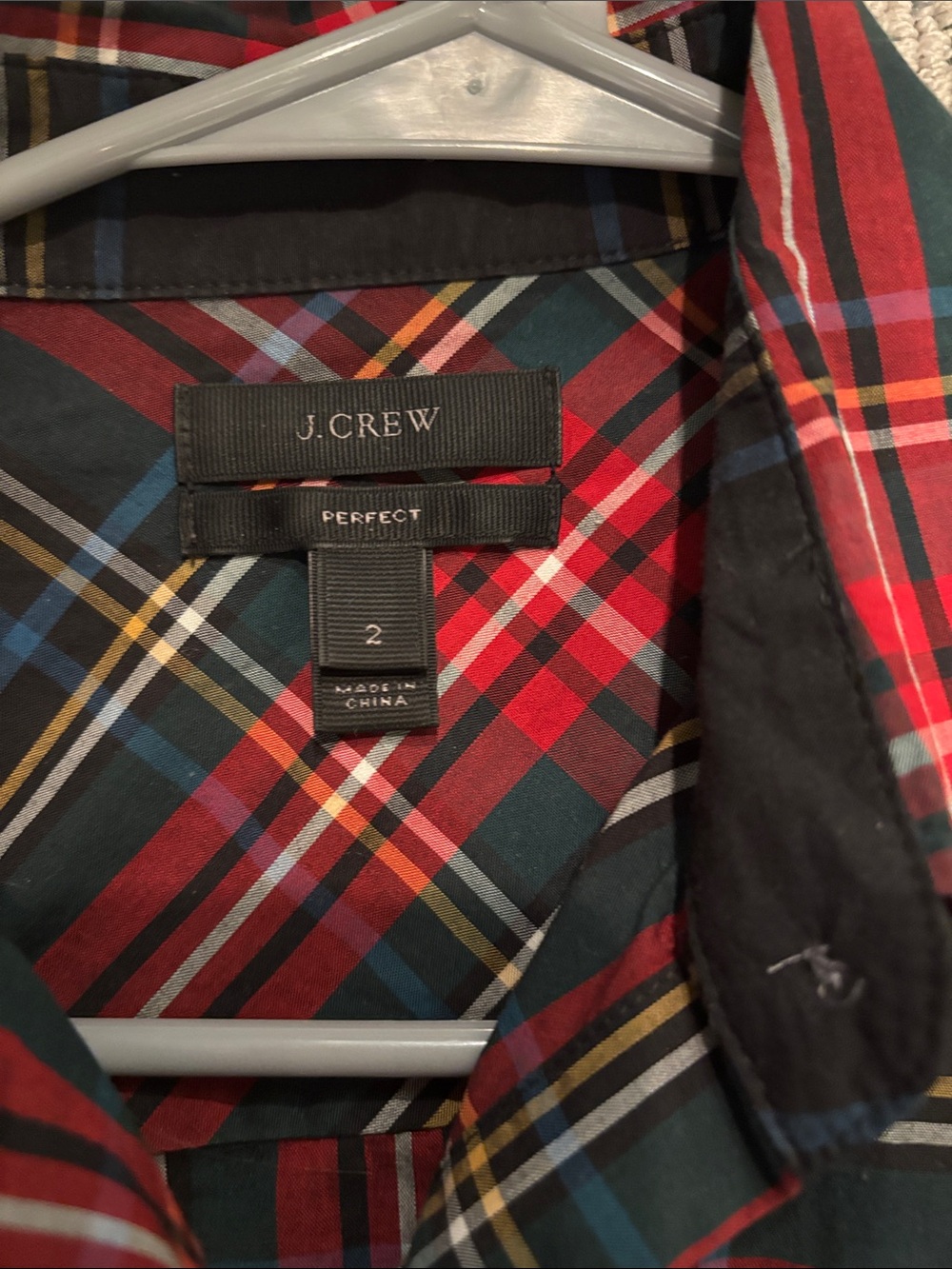 J. Crew Red and Black Plaid Button-Down Shirt - Picture 2 of 5